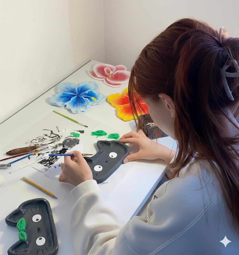 Seraphyshop – beim Bemalen eines Schmucktellers